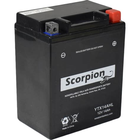 Scorpion Ytx14ahl Bs Battery 12v 210 Cca Powersport And Motorcycle Battery