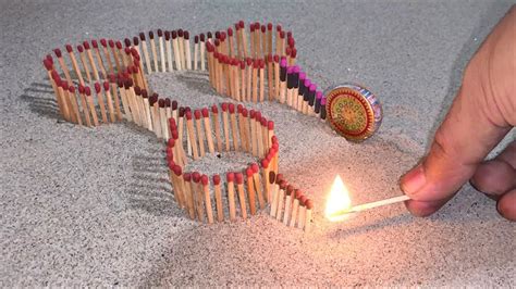 Matchstick Chain Reaction Domino Vs Diwali Crackers Amazing Experiments