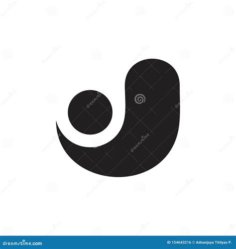 Letter J Simple Curves Motion Design Logo Vector Stock Vector