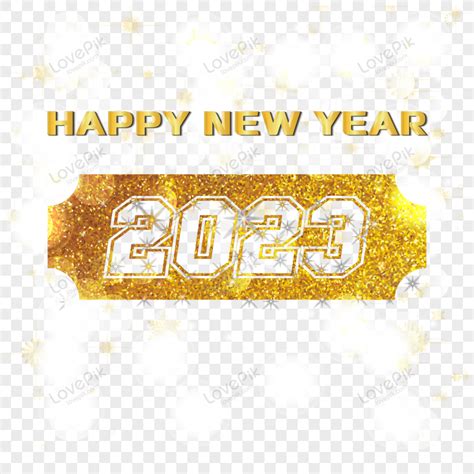 Golden Luxury Happy New Year 2023 Social Media Post With Transpa Png Hd