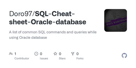 Github Doro97sql Cheat Sheet Oracle Database A List Of Common Sql