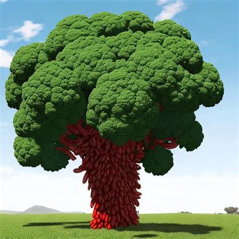 A Broccoli Tree Bearing Pepper Fruits Unreal Engine OpenArt