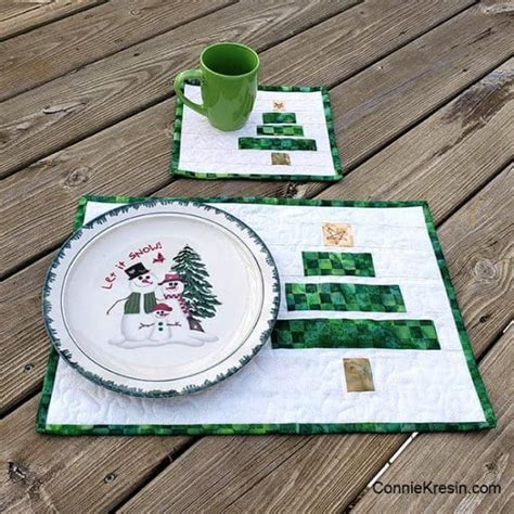 Quilted Log Cabin Placemats For Christmas Freemotion By The River