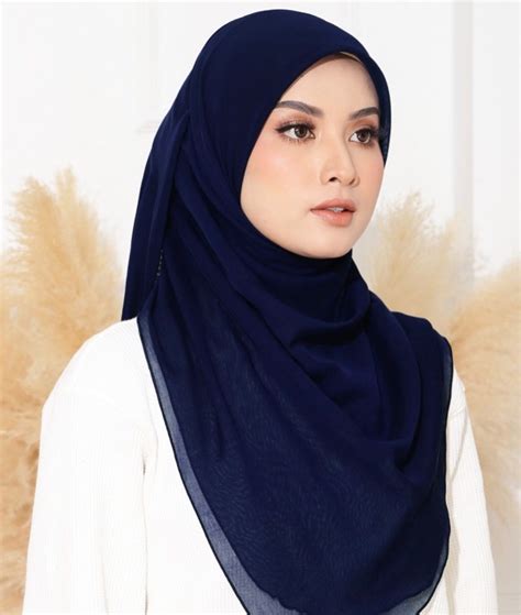 Navy Blue Bawal Tunang Nikah Sanding Office Wear Women S Fashion