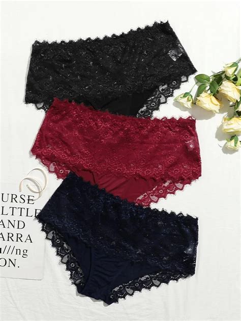 Pack Plus Floral Lace Panty Set Shein Singapore