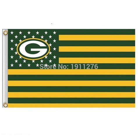 Green Bay Packers Flag Usa With Stars And Stripes Flag 3x5 Ft