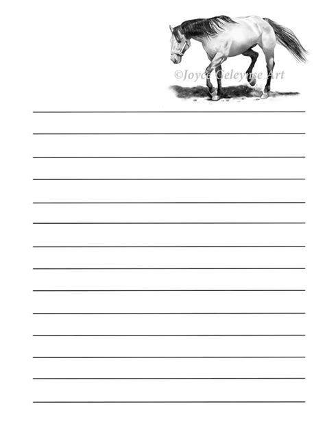 Printable Horse Stationery Journal Page List Maker