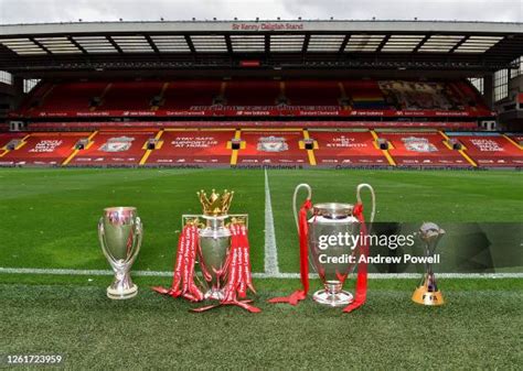 Liverpool Premier League Trophy Photos And Premium High Res Pictures