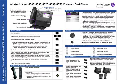 Standard Téléphone Alcatel Lucent 8039 Mode Demploi