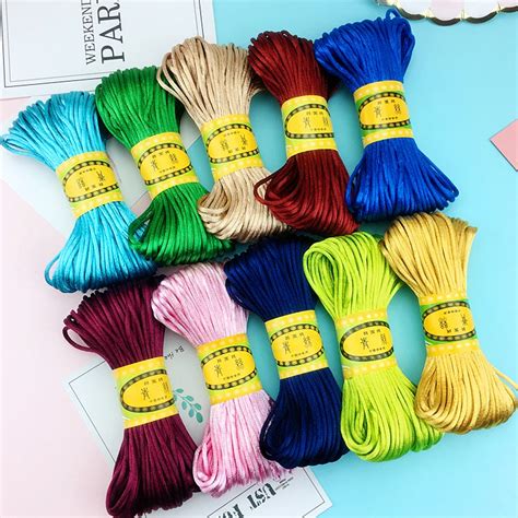 Meters Mm Soft Satin Rattail Silk Macrame Cord Nylon For Diy