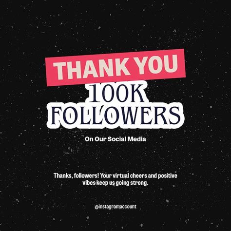 Premium Psd Psd Thank You 100k Followers On Black Background