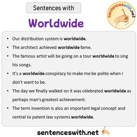 Sentences With Worldwide Sentences About Worldwide Sentenceswithnet