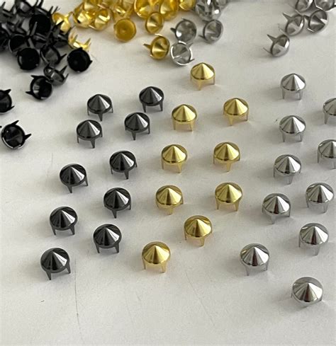 Pack Pointed Round Studs Mm Prong Metal Suds Pave Edgy Round Sutd