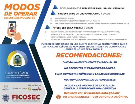 Campaña De Prevención De Extorsión Telefónica Ficosec