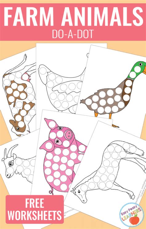 Free Farm Animals Do A Dot Printables Easy Peasy Learners Farm