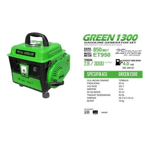 Jual Ryu Rs Mesin Genset Tak Bensin Watt Gasoline