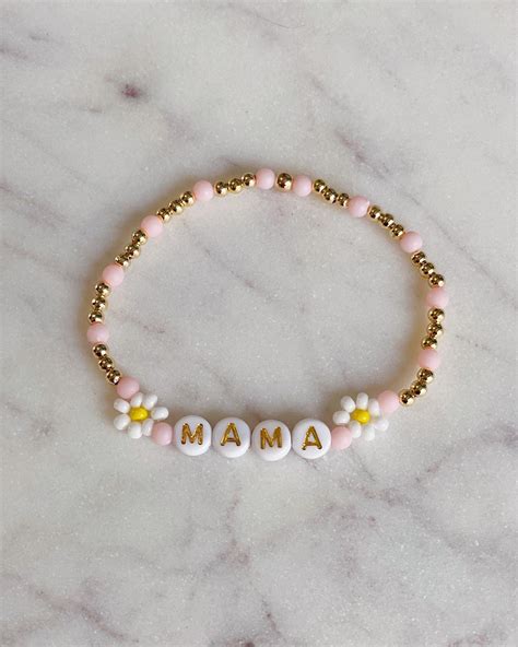 Mama Mini Bracelet Set Daisy Matching Bracelet Matching Etsy