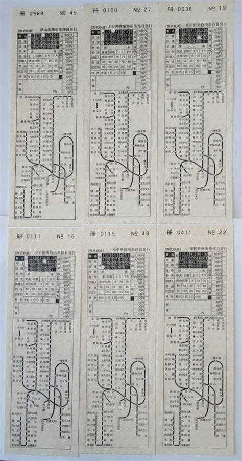 西武鉄道 車内補充券 小手指 小平 保谷 萩山 新所沢 上石神井乗務所乗務員発行その他｜売買されたオークション情報、yahooの商品情報を