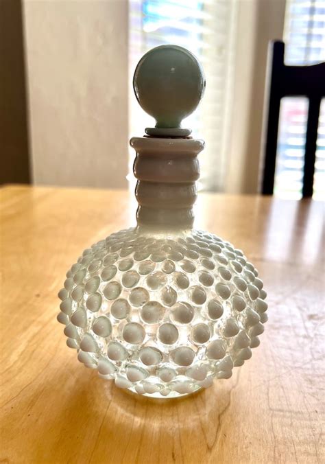 Vintage Fenton Perfume Bottle Hand Painted Artist Sig Gem