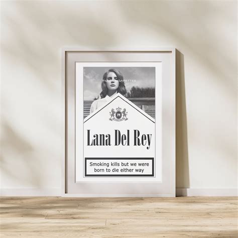 Lana Del Rey Cigarette Printable Poster Vintage Aesthetic Etsy