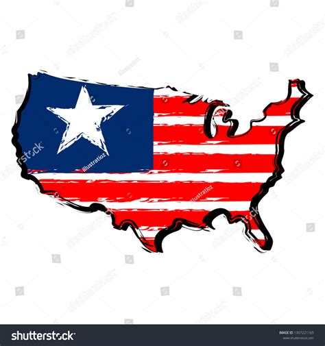 Map United States Flag Sketch Vector Stock Vector (Royalty Free ...