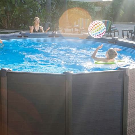 Piscine Tubulaire Intex Graphite Ronde Piscine Hors Sol Intex Piscine