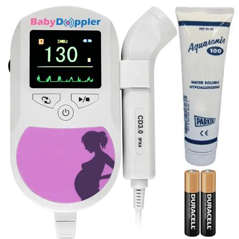 Fetal Doppler 3MHz Probe Heart Beat Monitor Backlight LCD Blue Color