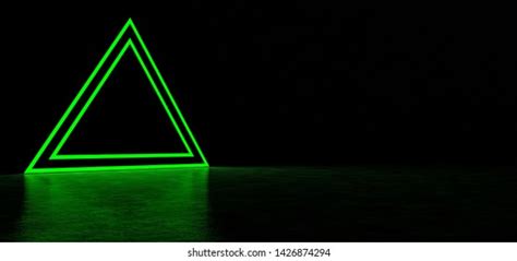 Rainbow Colored Pyramid Green Background 3d Stock Illustration