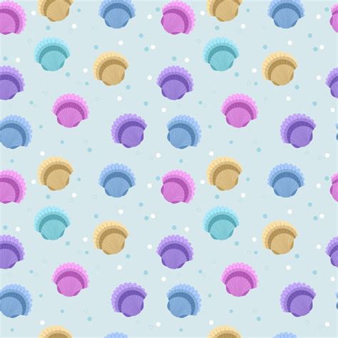 premium vector multicolored scallop shells seamless background vector