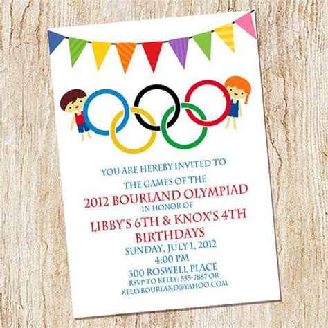 Olympic Party Invitation Olympics Birthday By Peachymommy On Etsy In