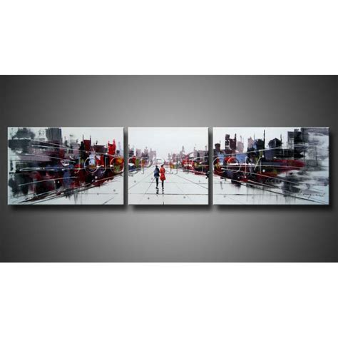 Dream City 3 Piece Gallery Wrapped Hand Painted Canvas Art Set