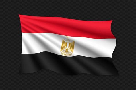 Premium Vector 3d Waving Flag Of Egypt Vector Illustration