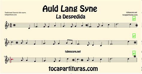 La Despedida Partitura De Flauta Violin Oboe En Do Auld Lang Syne