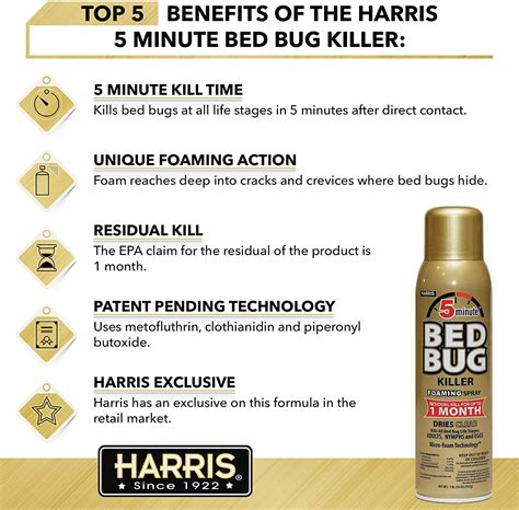 Harris 5 Minute Bed Bug Killer Foaming Spray 16 Oz Pf Harris