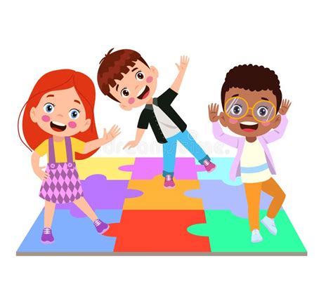 Happy Kids Cartoon Collection. Multicultural Children in Different Positions Isolated on White ...