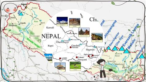 Map Of Nepal Showing Famous Temple Hiway Mauntan River Etc YouTube