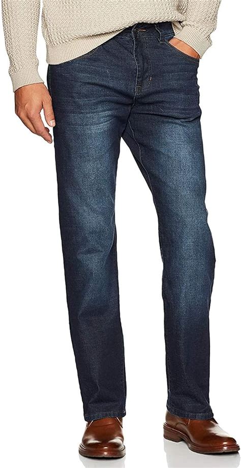 Izod Mens Comfort Stretch Denim Jeans Regular Straight And Relaxed Fit Amazon Ca Clothing