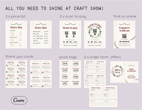 Craft Fair Display Signs Template for Holiday Market Show - Etsy