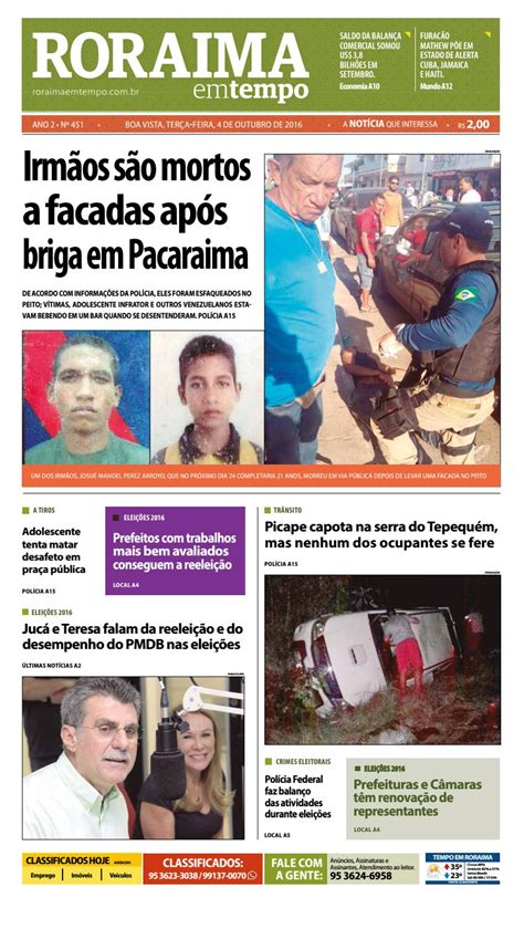 Jornal Roraima Em Tempo Edi O Per Odo De Visualiza O Gratuito