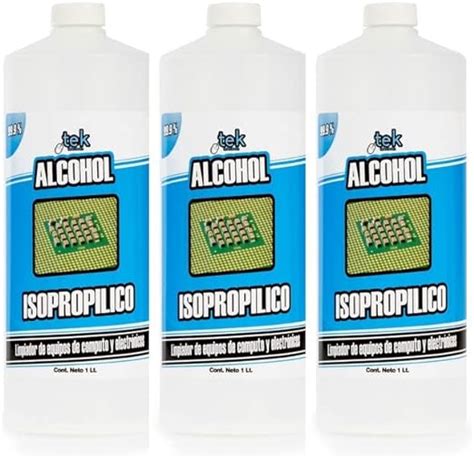 Alcohol Isopropilico Tekclean Puro 100 1 Litro 3 Unidades Amazon