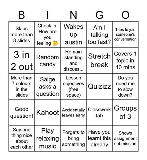 Biology Bingo Card