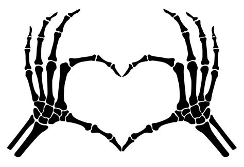 Skeleton Bone Hand Heart Shape Sign Illustrations 26418480 Vector Art