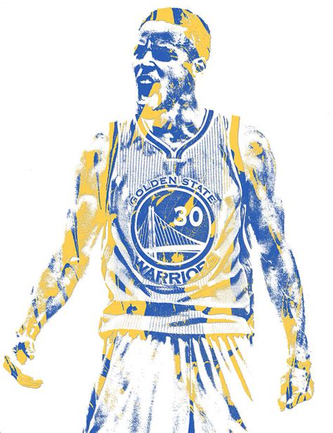 Stephen Curry Golden State Warriors Pixel Art Mixed Media By Joe