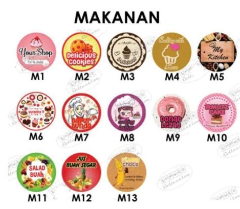 Jual Stiker Label Makanan Bulat Untuk Produk Atau Souvenir Pernikahan