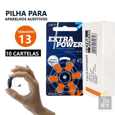 Pilha Bateria Aparelho Auditivo Extra Power 13 30 Unidades