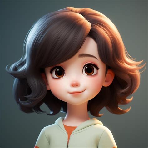 Premium Photo 3d Cute Cartoon Girl