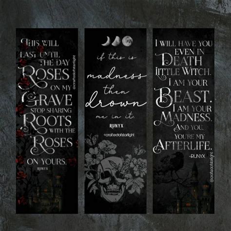 Gothikana By Runyx Bookmarks Gothic Bookmarks Etsy