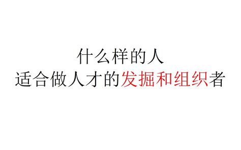 【随便聊聊】什么样的人适合做人才的发掘和组织者 哔哩哔哩