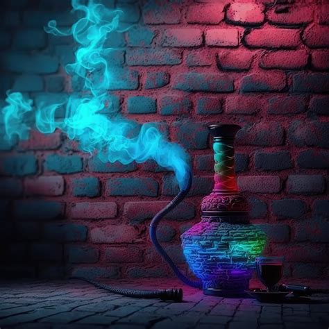 Premium AI Image | A colorful hookah with a smoke coming out of it.