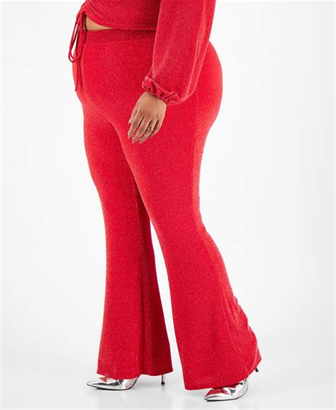 Bar Iii Plus Size Embellished Flared Pull On Pants Created For Macy S And Reviews Pants